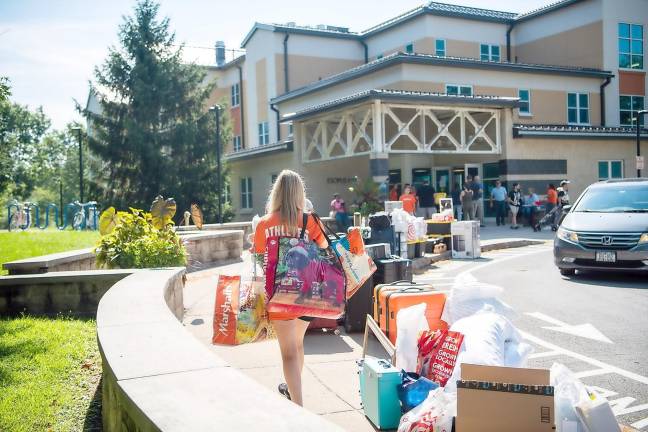 Moving-in day at SUNY New Paltz, one of the many institutions of higher learning to be represented at the Oct. 2 college fair.