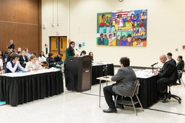 Teams from Monroe-Woodbury and Port Jervis compete in the Orange-Ulster BOCES Division of Instructional Support Services’ Mock Trial multi-round competition at the Emanuel Axelrod Education Center in Goshen.