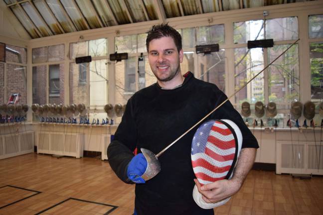 Tim Morehouse at his fencing club. Photo: Genia Gould