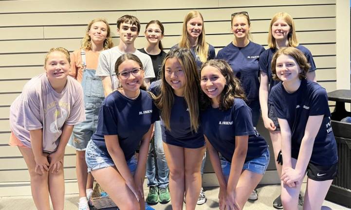 The Junior Friends of the Goshen Public Library will hold a welcoming party on the library patio on Wednesday, July 26. Beginning in the back row, from left to right, Junior Friends are Luna Loyd, Kia Ghezel-Ayagh, Mehri Ghezel-Ayagh, Ana Loter, Catherine Lienemann and Lauren Carroll; and in front from left to right, are: Brynn Loyd, Amanda Fernandez, Jolina Dong, Jasmine Fernandez and Ava Carroll. Provided photo.
