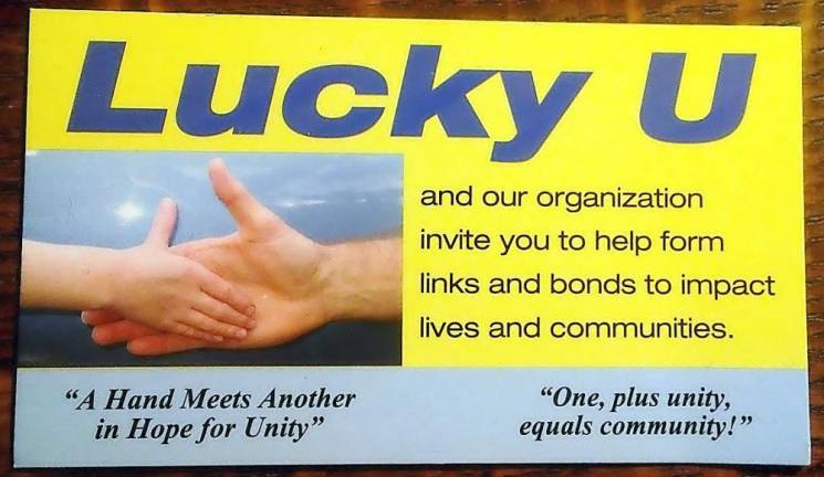 LuckyU pledge card, front