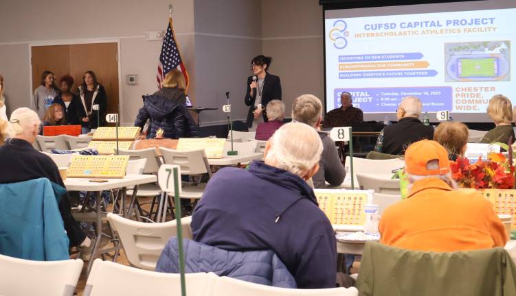 Chester Union Free School District Superintendent Catherine O’Hara at the Senior Center.