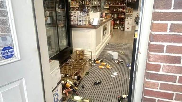 On May 8, Wine Time Owner Mark Chisholm shared a photo on the business’ Facebook page, depicting the damage done by the reported break-in. (photo posted with permission).