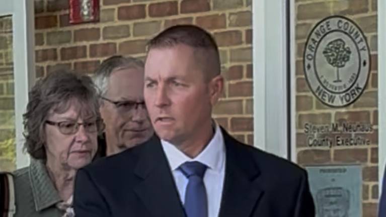 Chester Highway Superintendent John Reilly leaves Orange County Court in Goshen last month.