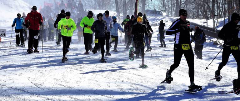 Photo by Vera Olinski The snowshoe race last year at Mountain Creek