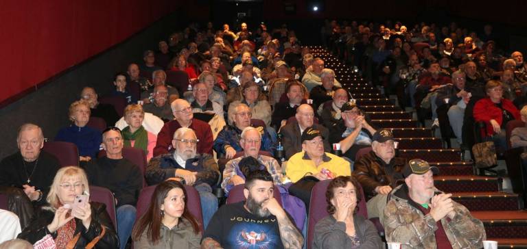 Veterans and their families at the first of two showings of the film, &quot;12 Strong.&quot;
