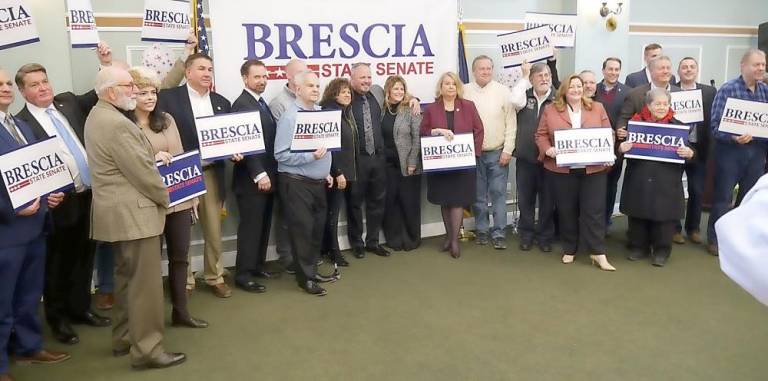 Alongside friends, family members and supporters, as well as local elected officials, Steve Brescia, the Republican chairman of the Orange County Legislature, Sunday kicked off his campaign for State Senate's 39th district, a seat currently held by Democrat James Skoufis.