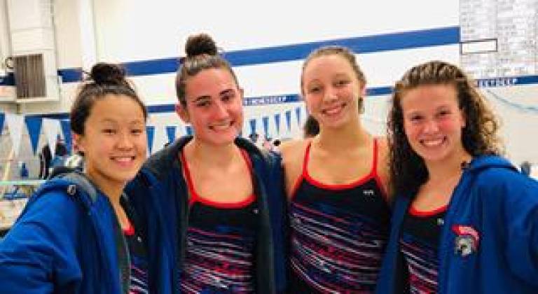 Swimmers who made it to the state competition are Annie Shih, Alex Barnes, Maya Northrup, and Emma Melley.