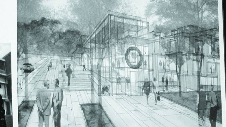 The winning design option for the county government center.
