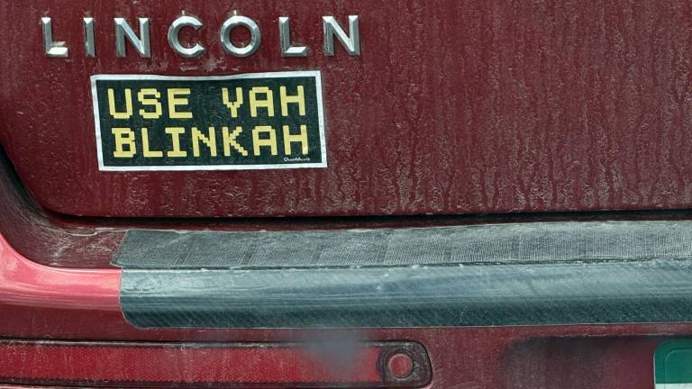 This bumper sticker explains how some people in Vermont speak. Photo by Helen Woolger