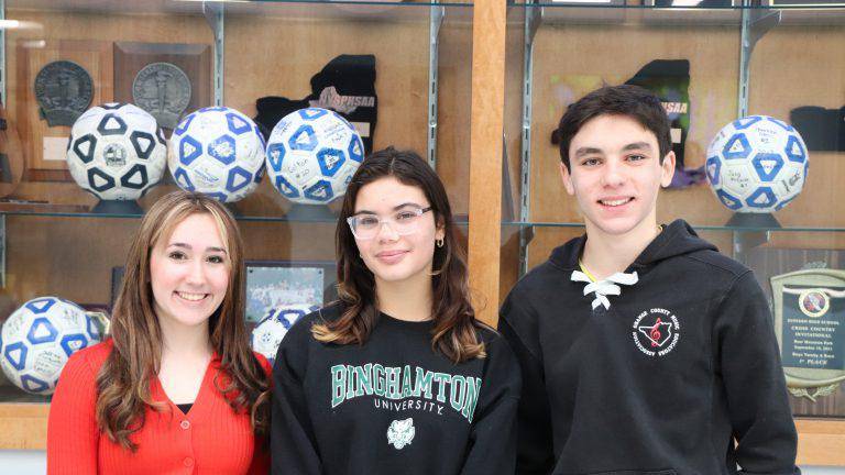 L-R: Angelina Celio, Katia Palau and Michael Lombardi are proud to participate in the Fall 2023 cohort of Senator James Skoufis’s Youth Advisory Council.