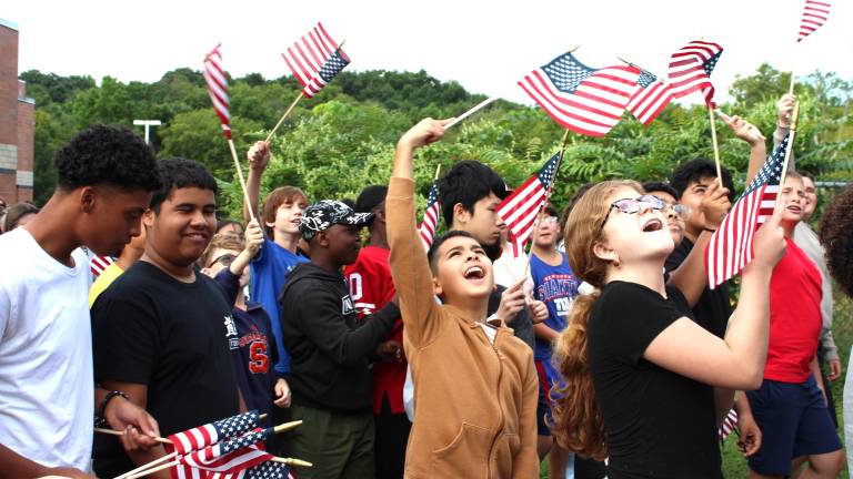 Chester Academy faculty and students honor those lost on 9/11.