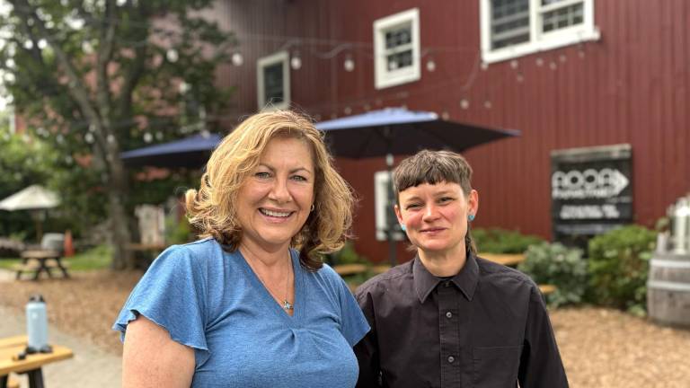 Christiane O’Banion (L) and Bam Bowen, the 2026 AOOA Farm Artists in Residence.