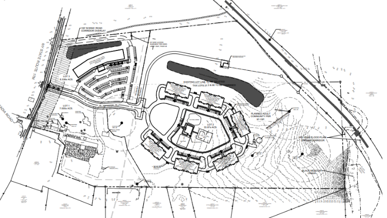 The proposed site plan for a new luxury hotel and retirement community.