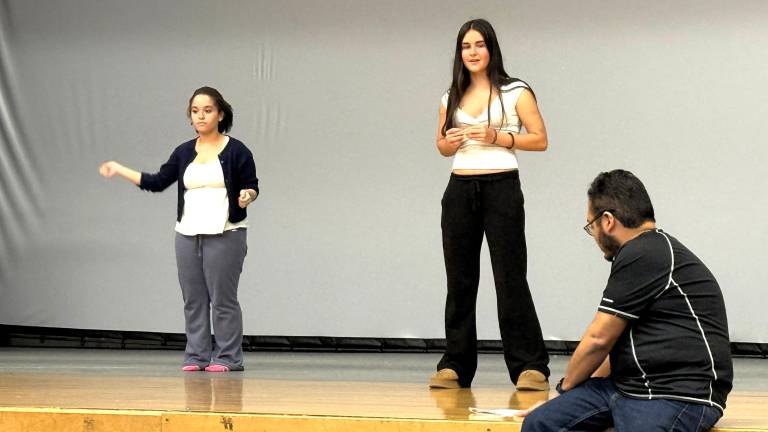 Chester Academy teachers Jen Daly and Christopher De Lao have teamed up on a cross-disciplinary project that pairs student poetry and interpretive dance.