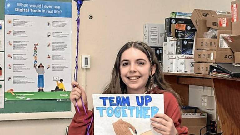 Sixth grader Aubrey Cirigliano won the English grand prize for the 37th Annual ADAC Substance Abuse Prevention Poster Contest.