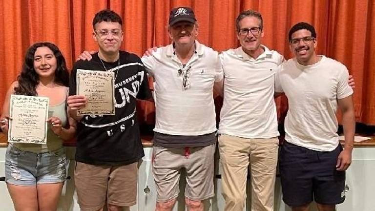 From left:<b> </b>Stephanie Hernandez-Garcia, Paolo Baglietto, David Patrick Wilson, Creighton Dent, Joelvis Alcantora.