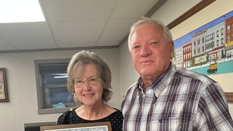 Chester Deputy Mayor Elizabeth Reilly, pictured with Chester Mayor John Bell was recognized by the NY Conference of Mayors.