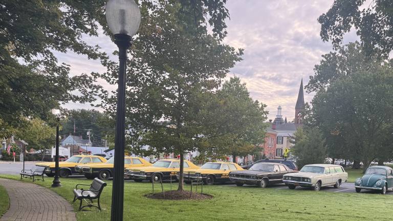 More retro cars parked outside the Presbyterian Church Wednesday morning. Photo: Sarah Griffin